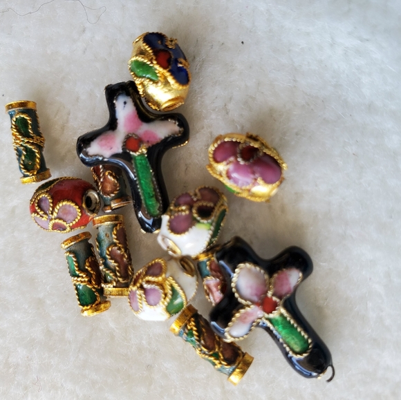 Vintage Cloissone beads mix destash - Picture 7 of 7